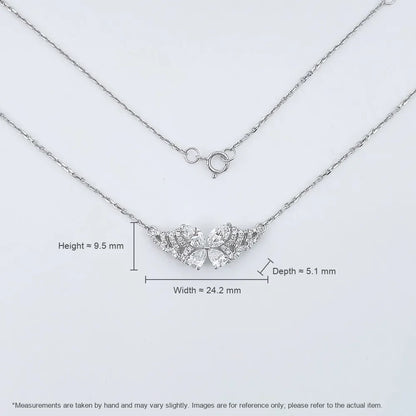 1.18 ctw Butterfly Adjustable Mixed-Cut Lab-Grown Diamond Necklace in 18K White Gold – APYN0287-W