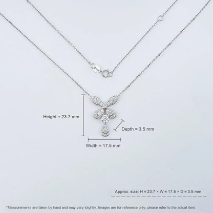 0.33 ct Butterfly Pavé Mixed-Cut Lab-Grown Diamond Necklace in 18K White Gold