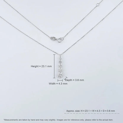 0.86 ctw Geometric Round-Cut Lab-Grown Diamond Necklace in 18K White Gold