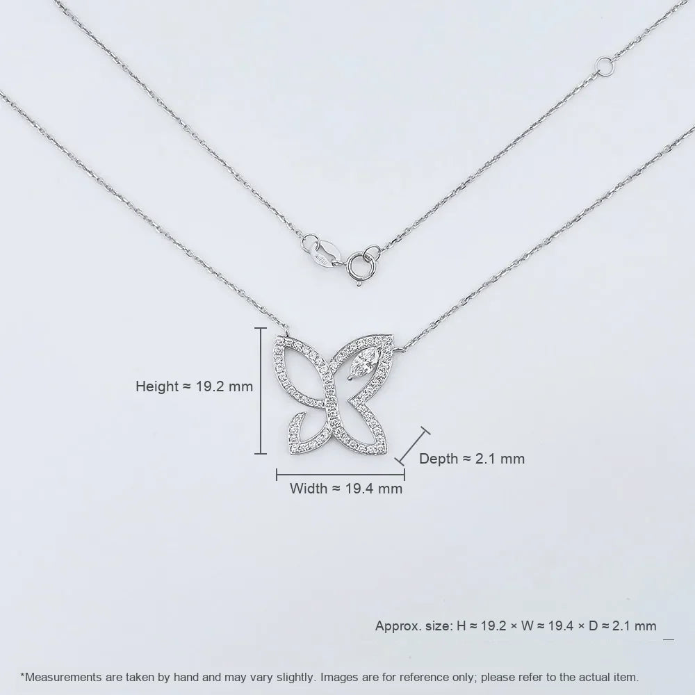 0.21 ct Four-Leaf Clover Pavé Round-Cut Lab-Grown Diamond Necklace in 18K White Gold