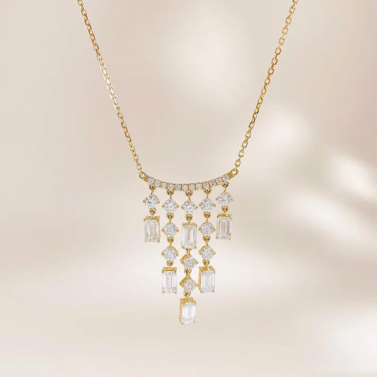 2.8 ctw Celestial Adjustable Mixed-Cut Lab-Grown Diamond Necklace in 18K Yellow Gold – APYN0305-Y