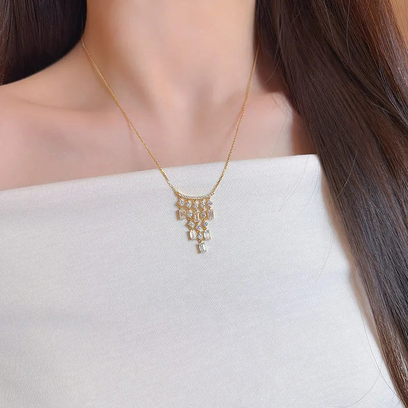 2.8 ctw Celestial Adjustable Mixed-Cut Lab-Grown Diamond Necklace in 18K Yellow Gold – APYN0305-Y