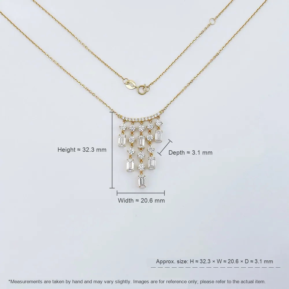 2.8 ctw Celestial Adjustable Mixed-Cut Lab-Grown Diamond Necklace in 18K Yellow Gold – APYN0305-Y