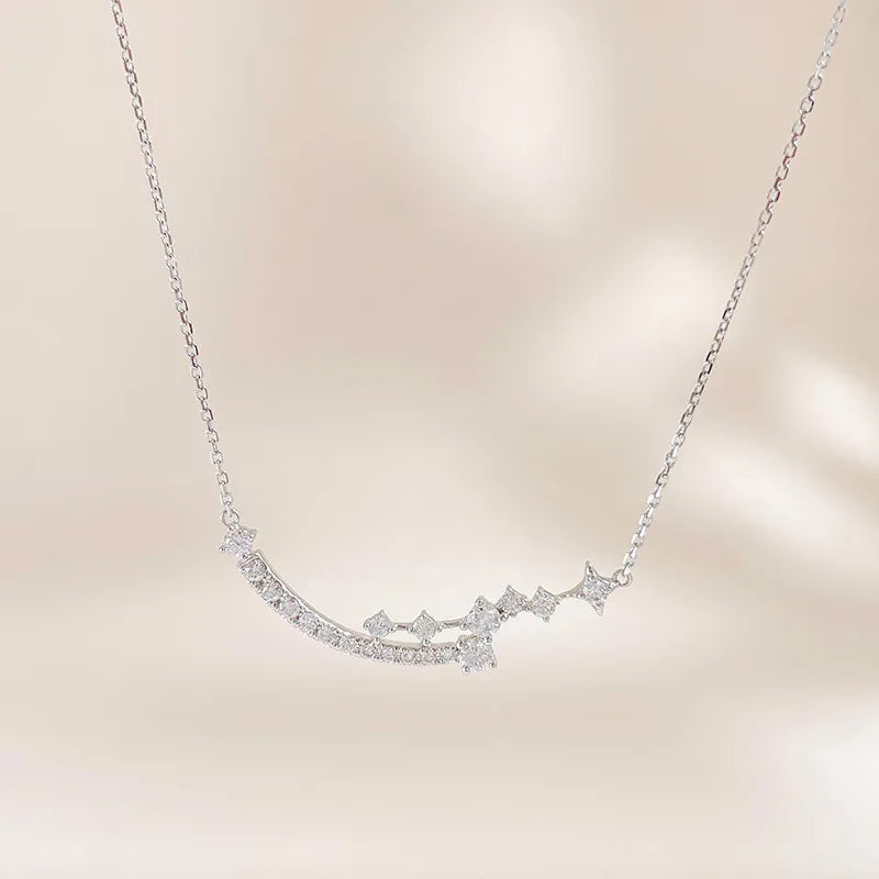 0.49 ctw Celestial Round-Cut Lab-Grown Diamond Necklace in 18K White Gold – APYN0306-W