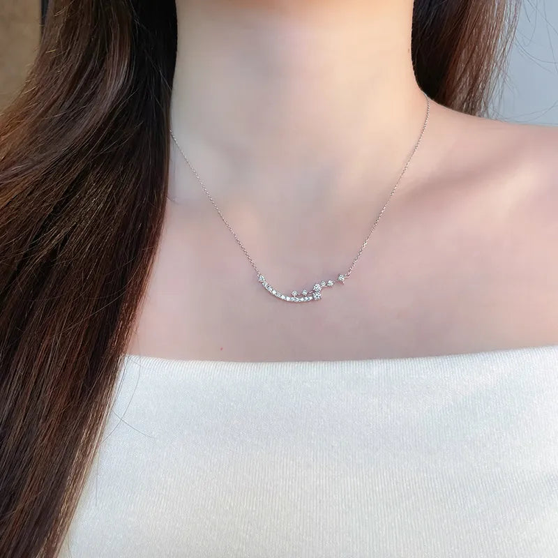 0.49 ctw Celestial Round-Cut Lab-Grown Diamond Necklace in 18K White Gold – APYN0306-W