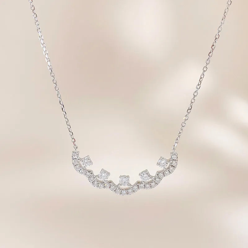 0.48 ctw Mixed-Cut Lab-Grown Diamond Necklace in 18K White Gold
