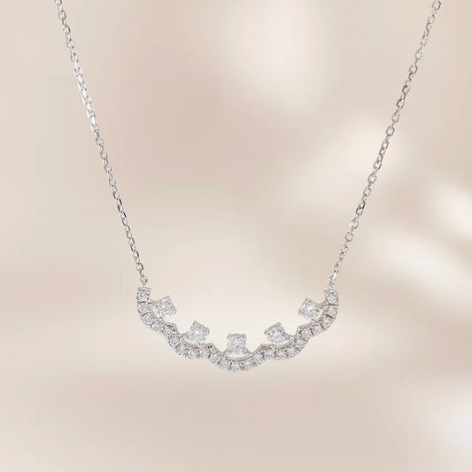 0.48 ctw Mixed-Cut Lab-Grown Diamond Necklace in 18K White Gold