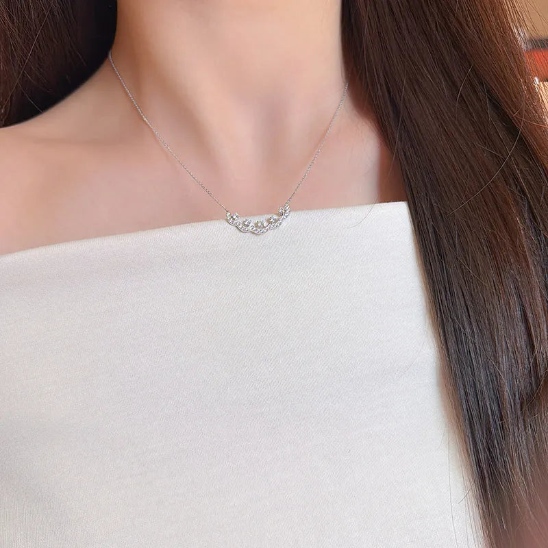 0.48 ctw Mixed-Cut Lab-Grown Diamond Necklace in 18K White Gold