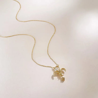 1.06 ct Vintage Adjustable Pear-Cut Lab-Grown Diamond Pendant Necklace in 18K Yellow Gold