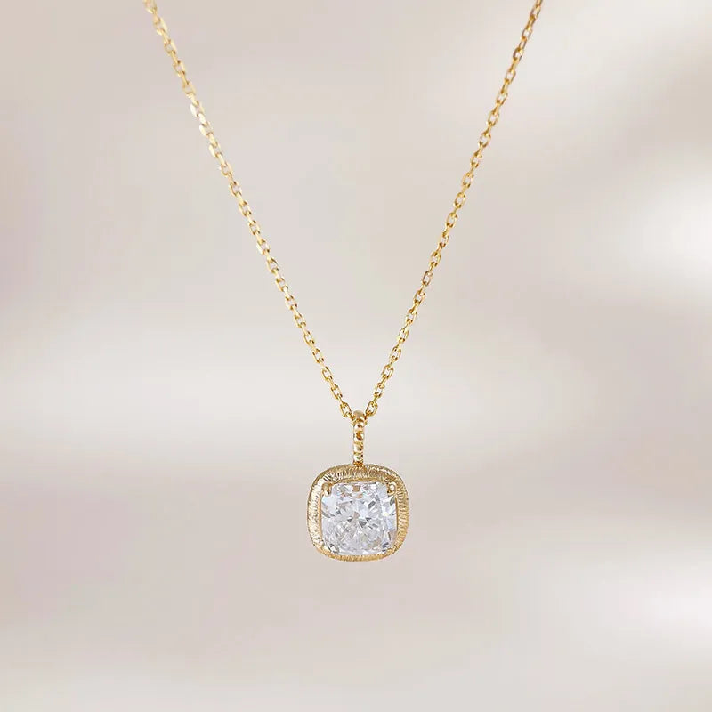 1.01 ct Vintage Adjustable Cushion-Cut Lab-Grown Diamond Necklace in 18K Yellow Gold