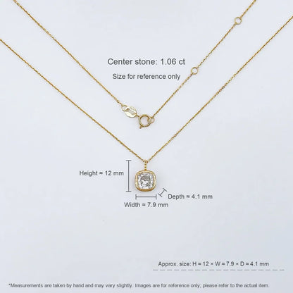 1.01 ct Vintage Adjustable Cushion-Cut Lab-Grown Diamond Necklace in 18K Yellow Gold