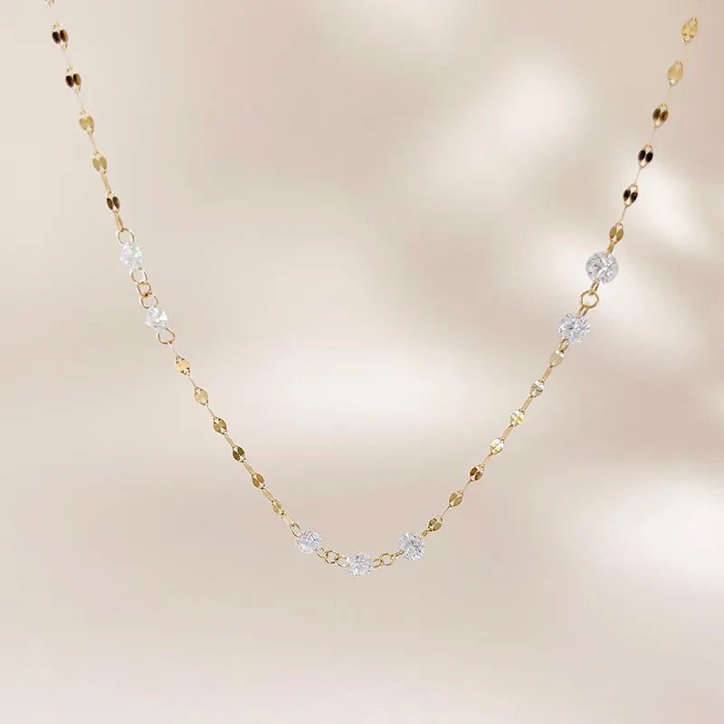 1.9 ctw Celestial Adjustable Round-Cut Lab-Grown Diamond Necklace in 18K Yellow Gold – APYN0319-Y