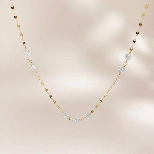 1.9 ctw Celestial Adjustable Round-Cut Lab-Grown Diamond Necklace in 18K Yellow Gold – APYN0319-Y