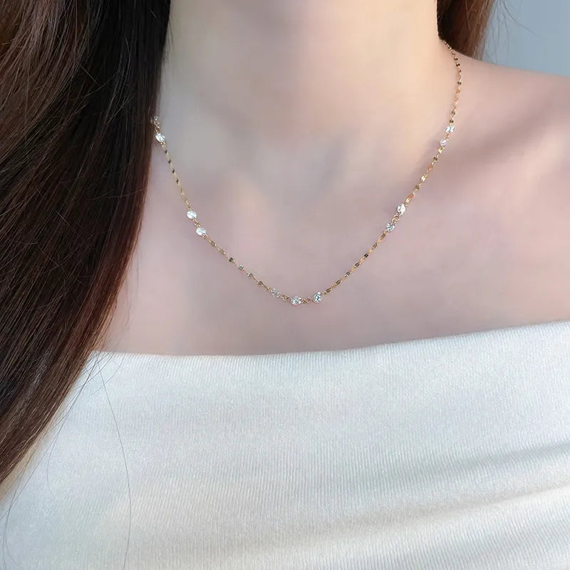 1.9 ctw Celestial Adjustable Round-Cut Lab-Grown Diamond Necklace in 18K Yellow Gold – APYN0319-Y