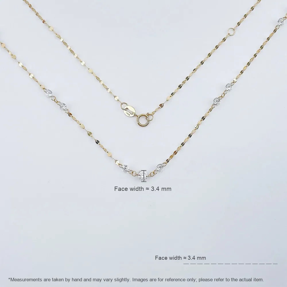 1.9 ctw Celestial Adjustable Round-Cut Lab-Grown Diamond Necklace in 18K Yellow Gold – APYN0319-Y