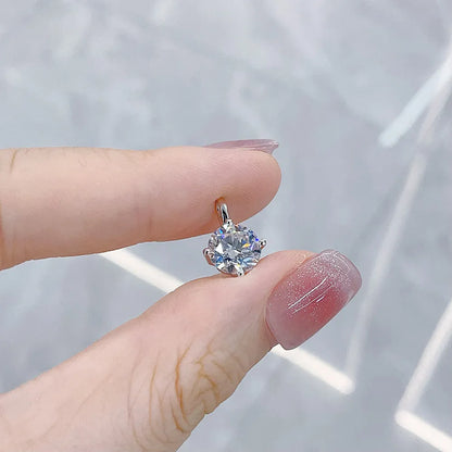 Minimalist Round-Cut Lab-Grown Diamond Pendant in 18K White Gold
