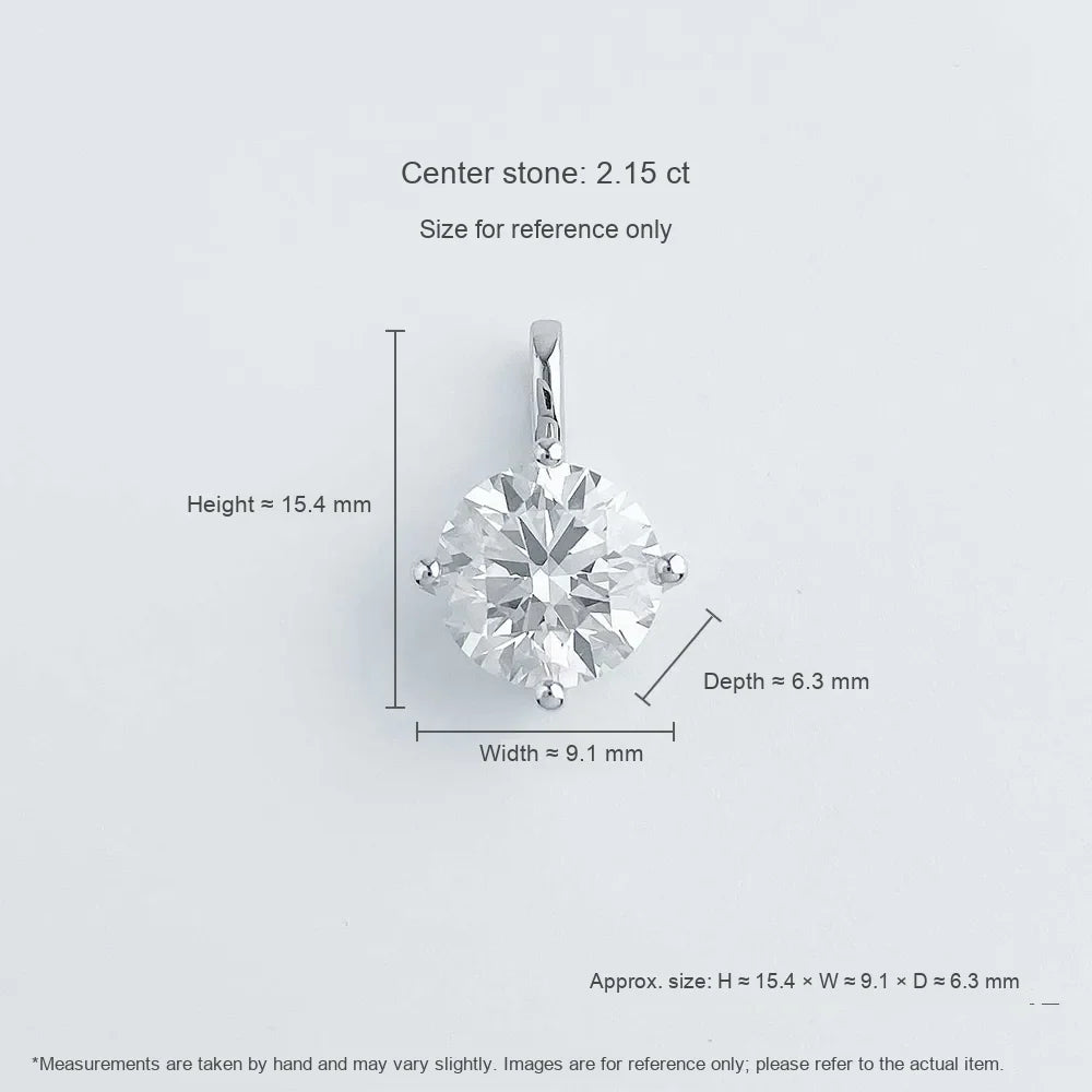 Minimalist Round-Cut Lab-Grown Diamond Pendant in 18K White Gold