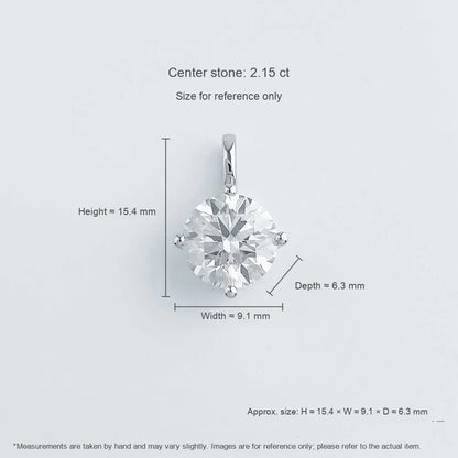 Minimalist Round-Cut Lab-Grown Diamond Pendant in 18K White Gold