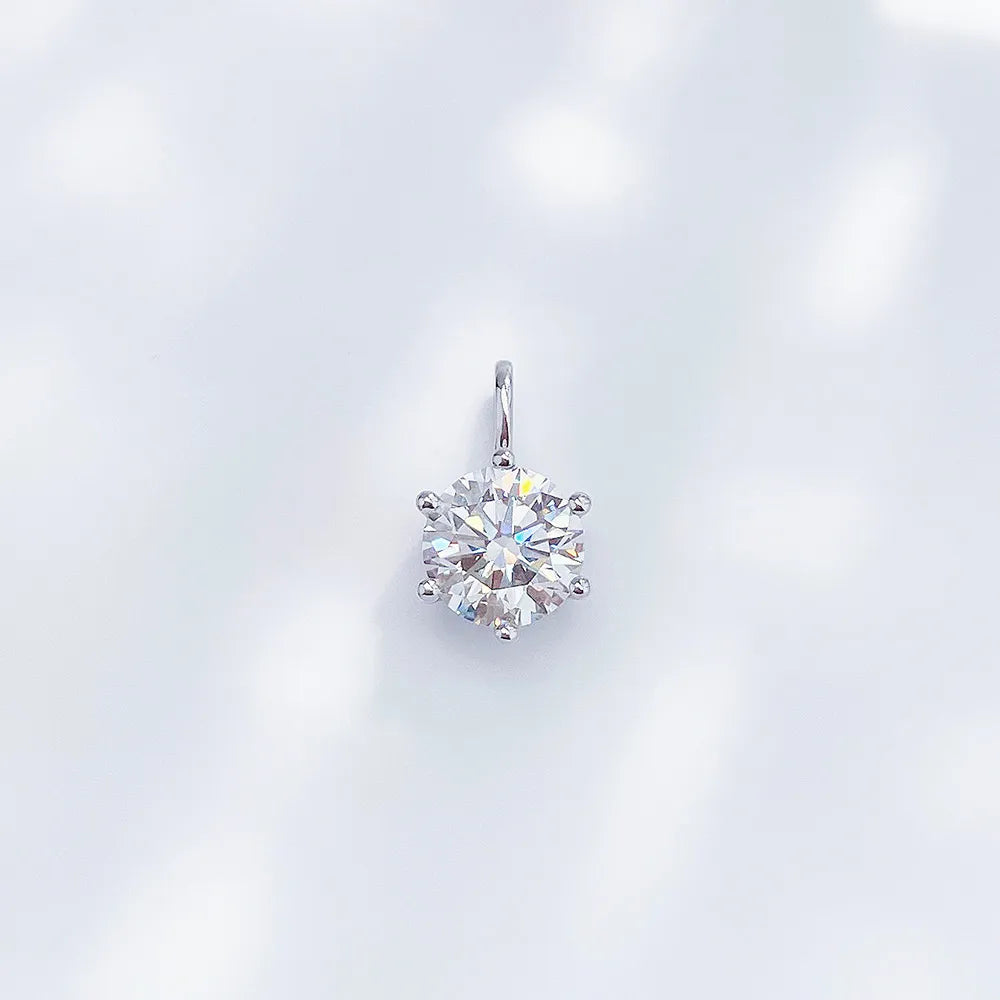 2.03 ct Minimalist Round-Cut Lab-Grown Diamond Pendant in PT950 Platinum