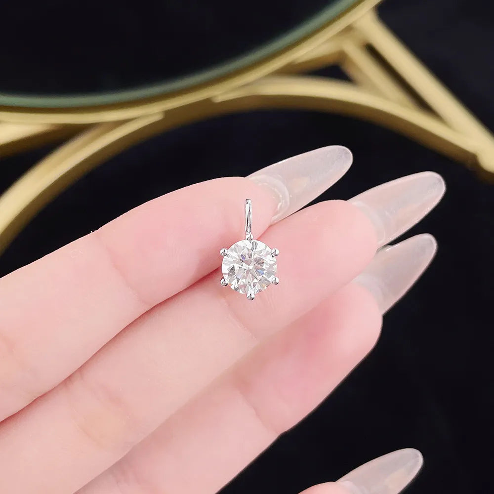 2.03 ct Minimalist Round-Cut Lab-Grown Diamond Pendant in PT950 Platinum