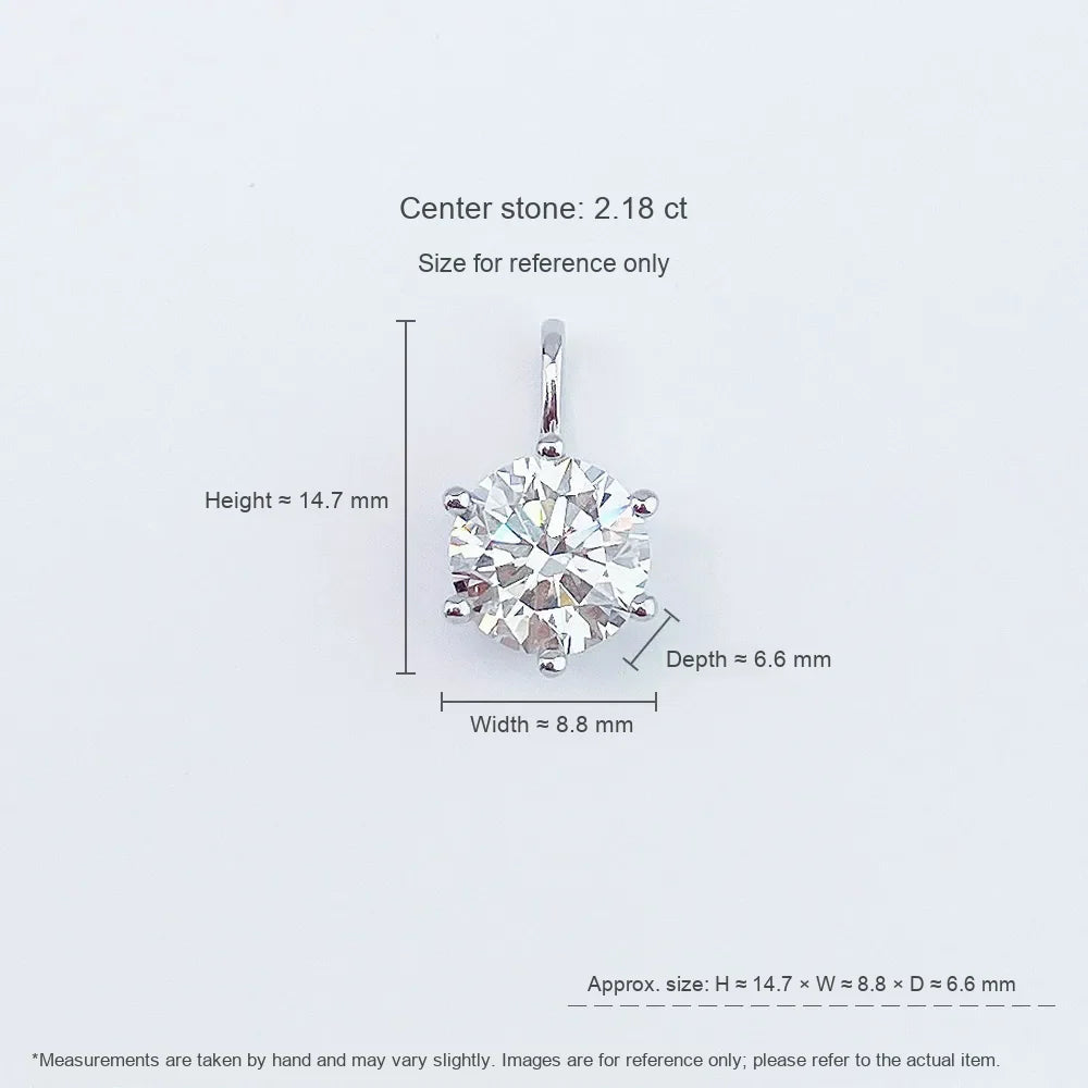 2.03 ct Minimalist Round-Cut Lab-Grown Diamond Pendant in PT950 Platinum
