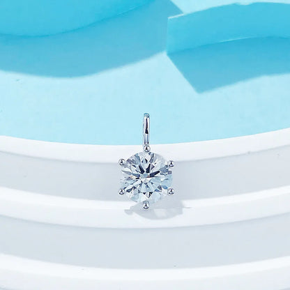 1.06 ct Minimalist Six-Prong Round-Cut Lab-Grown Diamond Pendant in 18K White Gold