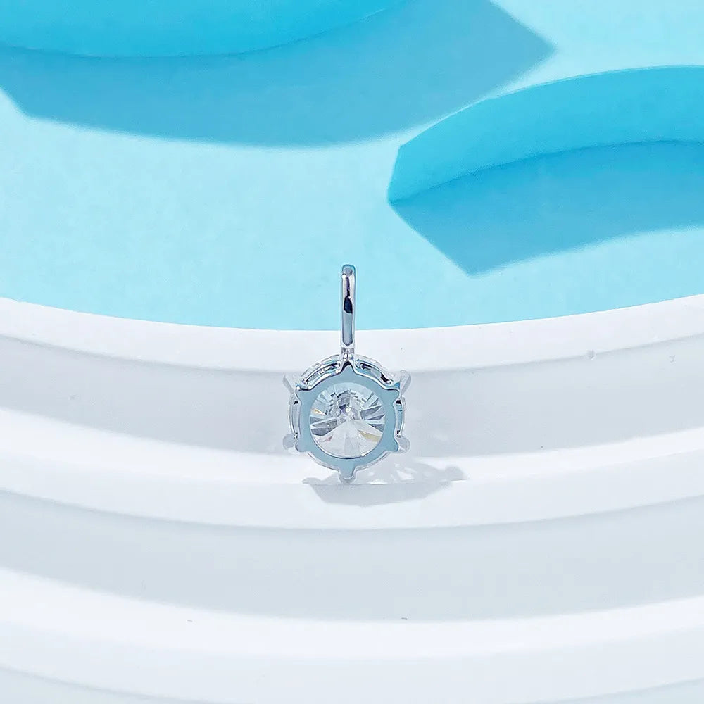 1.06 ct Minimalist Six-Prong Round-Cut Lab-Grown Diamond Pendant in 18K White Gold