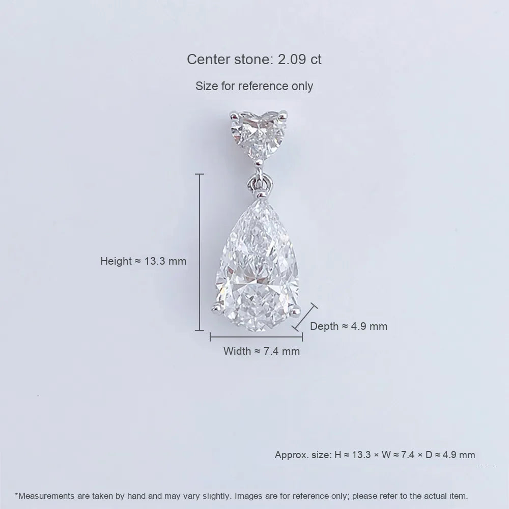 2.04 ct Pear-Cut Lab-Grown Diamond Pendant in PT950 Platinum