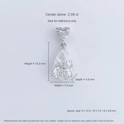 2.04 ct Pear-Cut Lab-Grown Diamond Pendant in PT950 Platinum