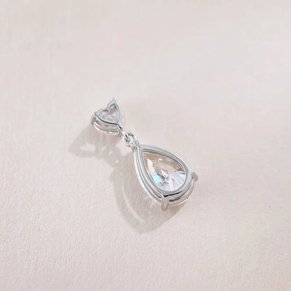2 ct Heart Pear-Cut Lab-Grown Diamond Pendant in 18K White Gold