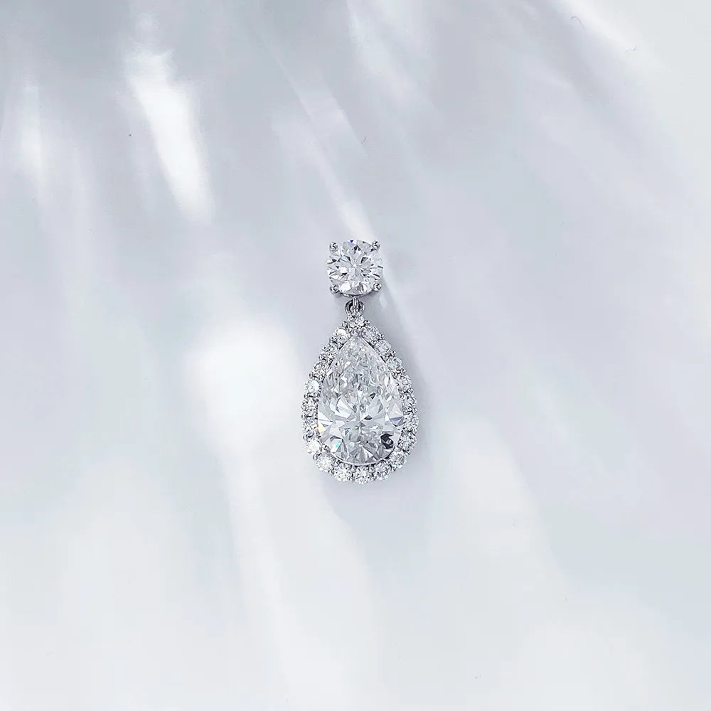 3.29 ct Celestial Pear-Cut Lab-Grown Diamond Pendant in PT950 Platinum