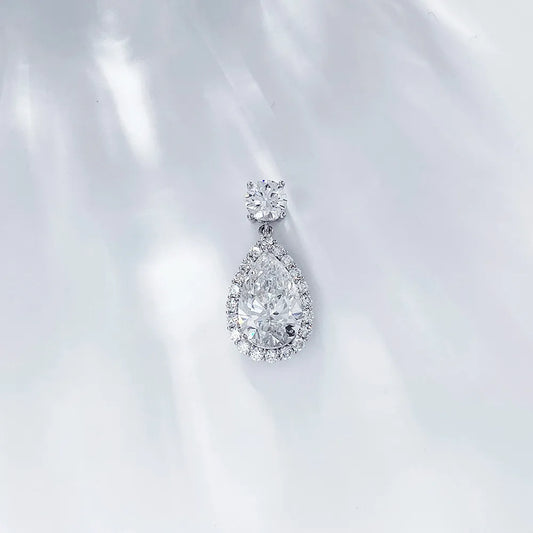 3.29 ct Celestial Pear-Cut Lab-Grown Diamond Pendant in PT950 Platinum