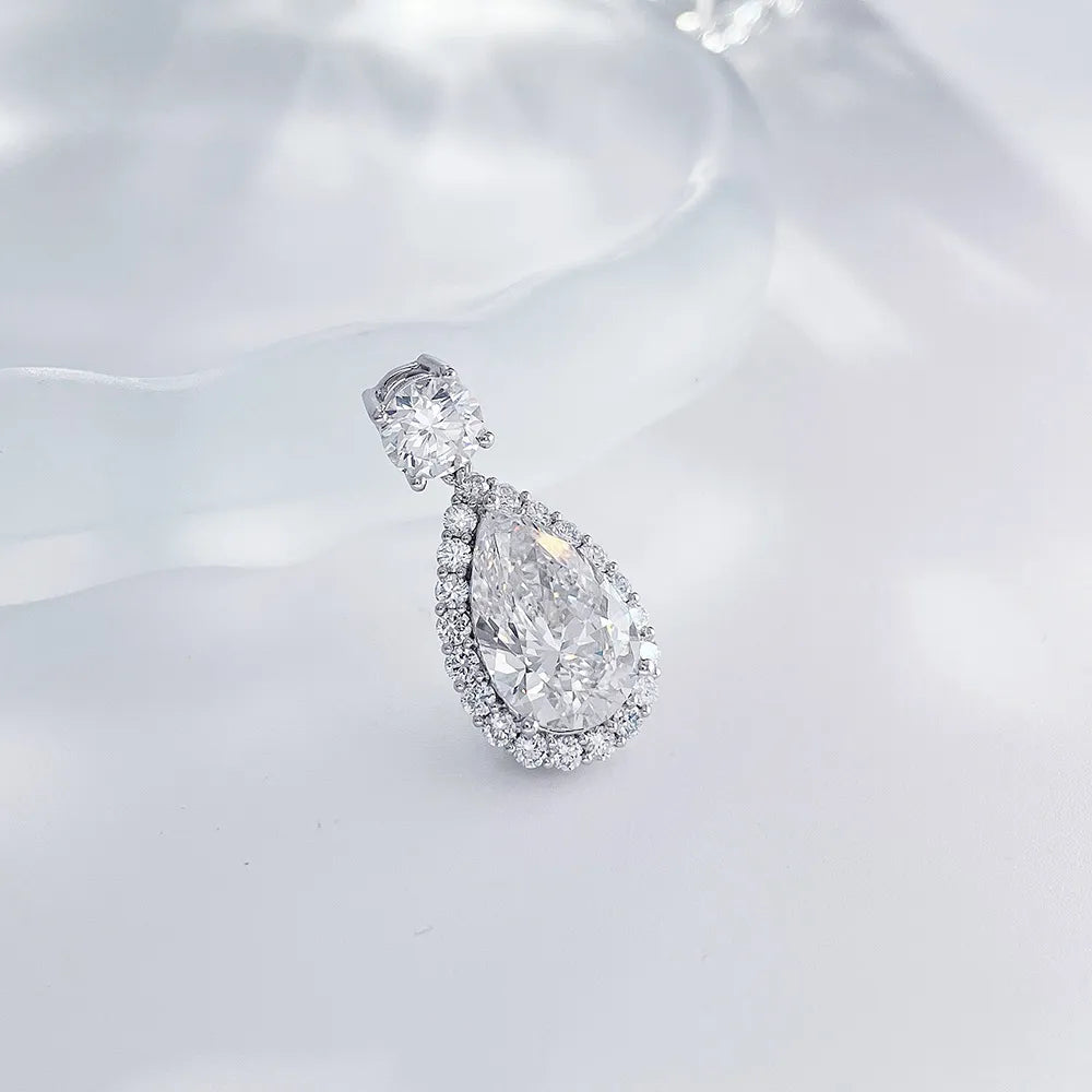 3.29 ct Celestial Pear-Cut Lab-Grown Diamond Pendant in PT950 Platinum