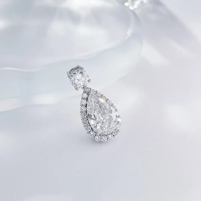3.29 ct Celestial Pear-Cut Lab-Grown Diamond Pendant in PT950 Platinum