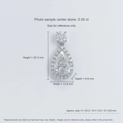 3.29 ct Celestial Pear-Cut Lab-Grown Diamond Pendant in PT950 Platinum