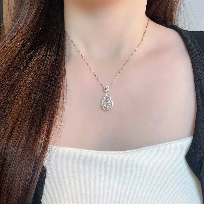 3.02 ct Pear-Cut Lab-Grown Diamond Pendant in 18K White Gold