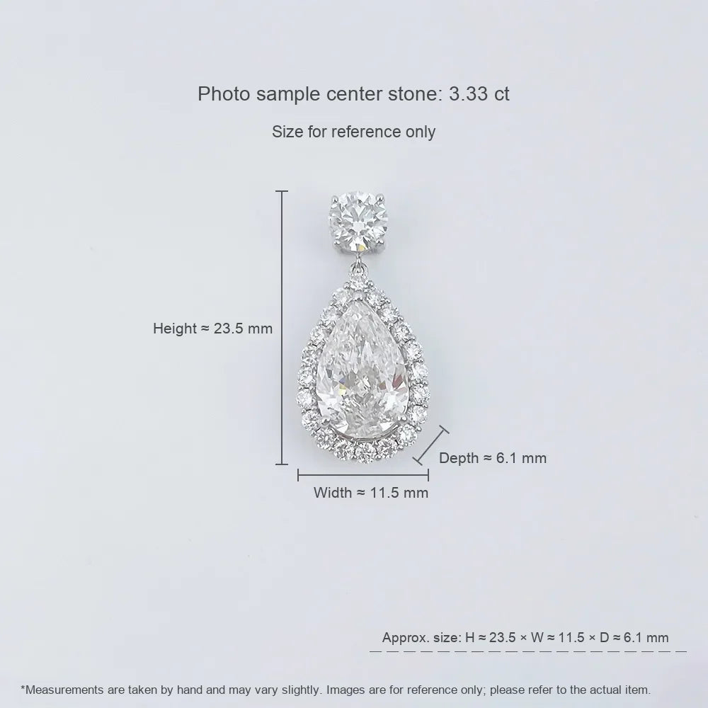 3.02 ct Pear-Cut Lab-Grown Diamond Pendant in 18K White Gold