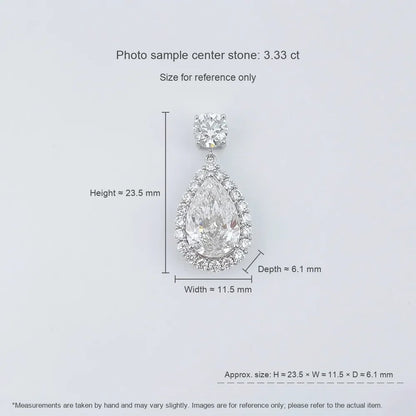 3.02 ct Pear-Cut Lab-Grown Diamond Pendant in 18K White Gold
