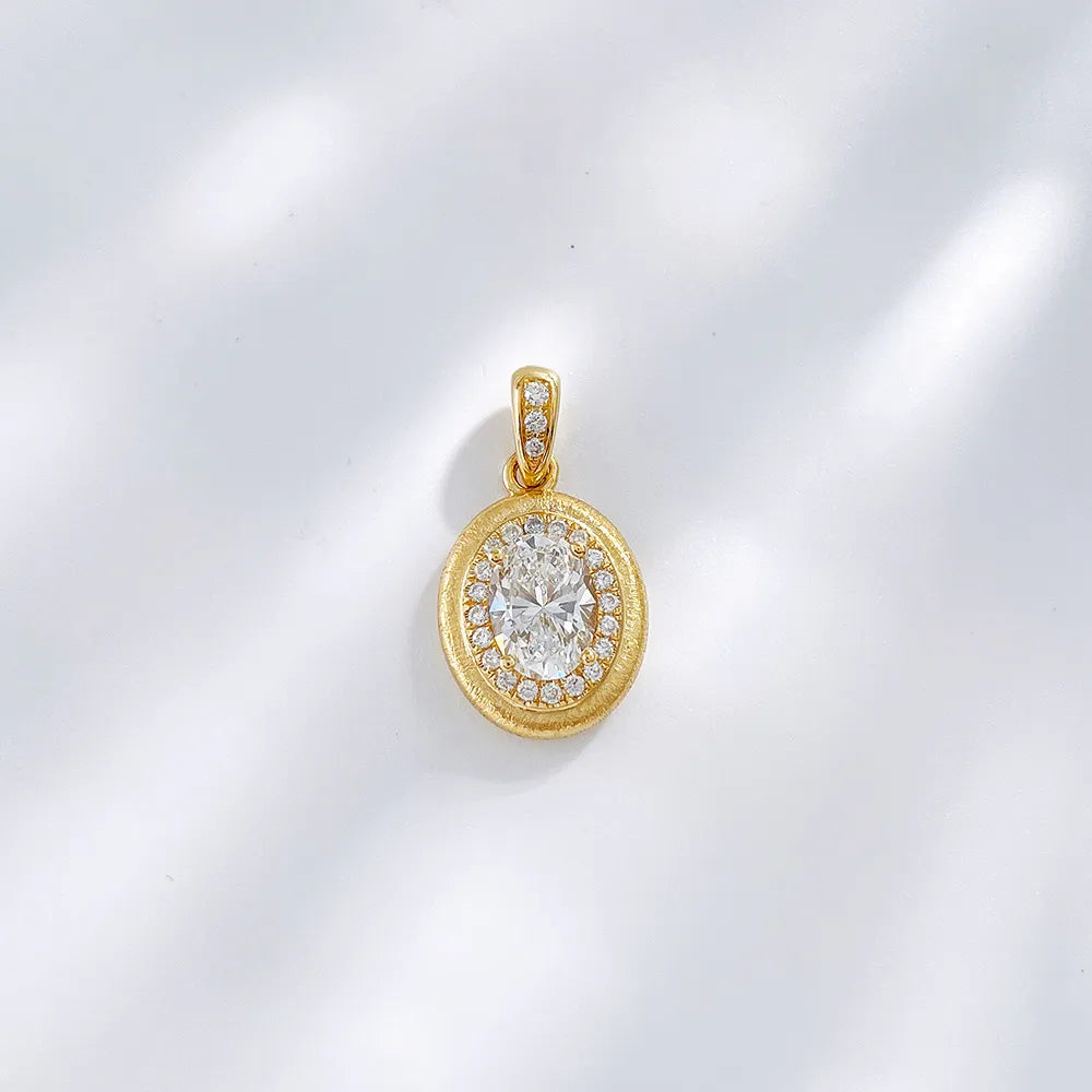 0.8 ct Celestial Round-Cut Lab-Grown Diamond Pendant in 18K Yellow Gold