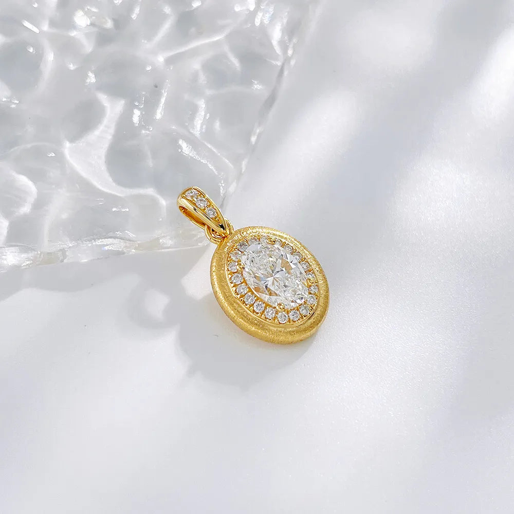 0.8 ct Celestial Round-Cut Lab-Grown Diamond Pendant in 18K Yellow Gold