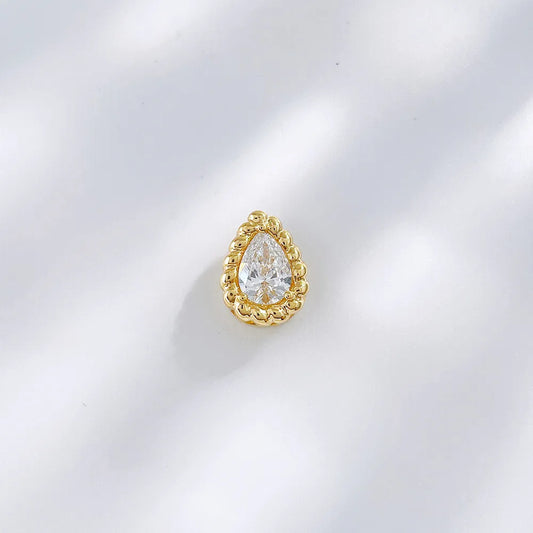 0.69 ct Minimalist Pear-Cut Lab-Grown Diamond Pendant in 18K Yellow Gold