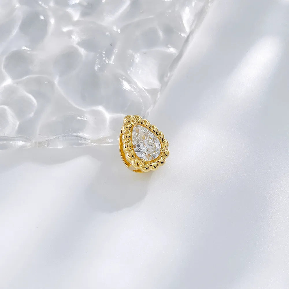 0.69 ct Minimalist Pear-Cut Lab-Grown Diamond Pendant in 18K Yellow Gold