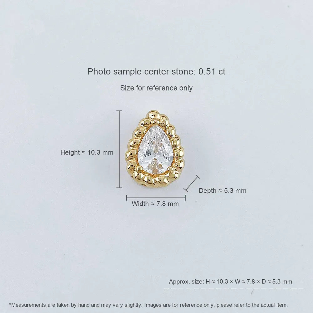 0.69 ct Minimalist Pear-Cut Lab-Grown Diamond Pendant in 18K Yellow Gold