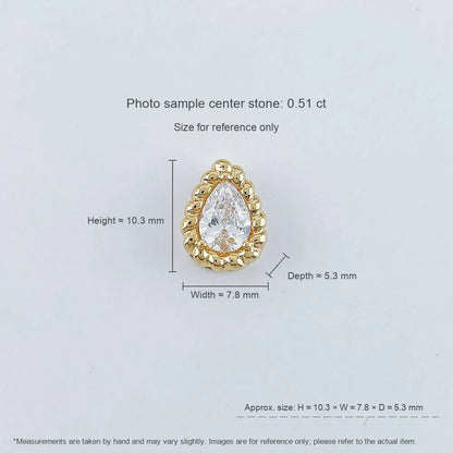 0.69 ct Minimalist Pear-Cut Lab-Grown Diamond Pendant in 18K Yellow Gold