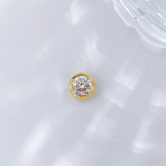 1.08 ct Minimalist Round-Cut Lab-Grown Diamond Pendant in 18K Yellow Gold