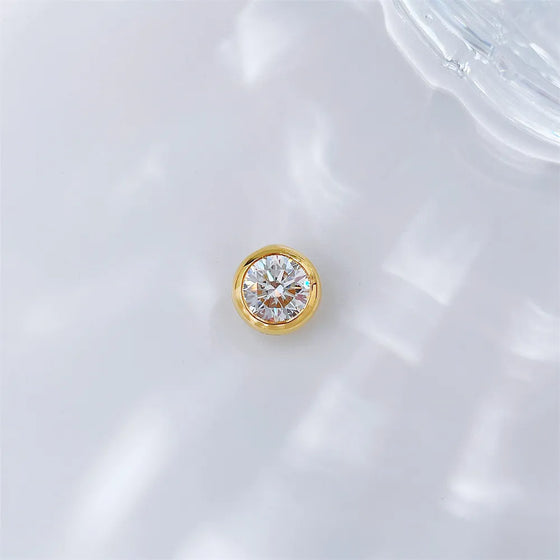 1.08 ct Minimalist Round-Cut Lab-Grown Diamond Pendant in 18K Yellow Gold