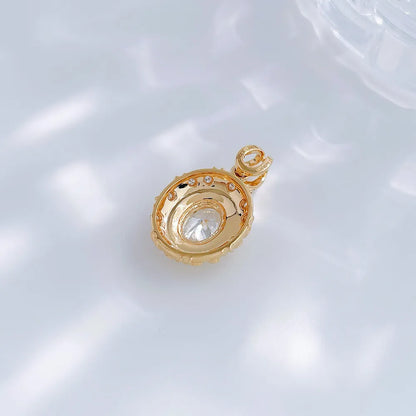 1.06 ct Crown Oval-Cut Lab-Grown Diamond Pendant in 18K Yellow Gold