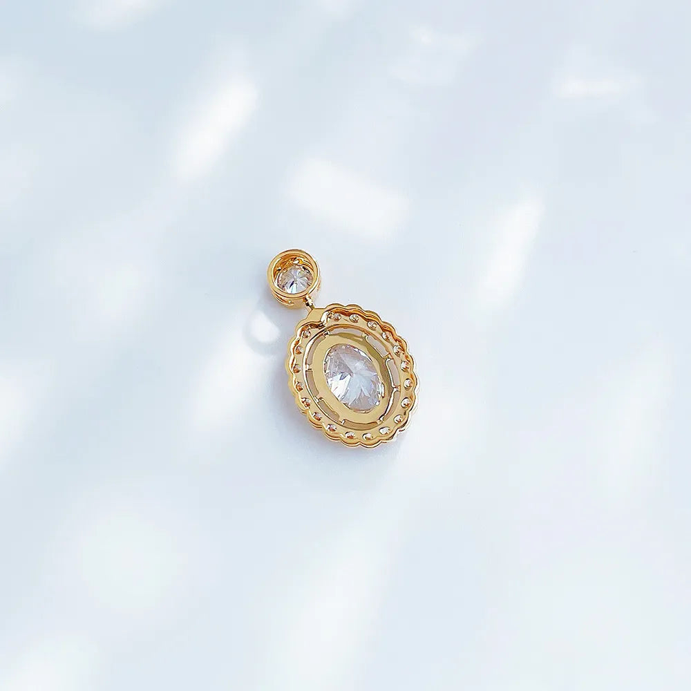 1.11 ct Celestial Oval-Cut Lab-Grown Diamond Pendant in 18K Yellow Gold