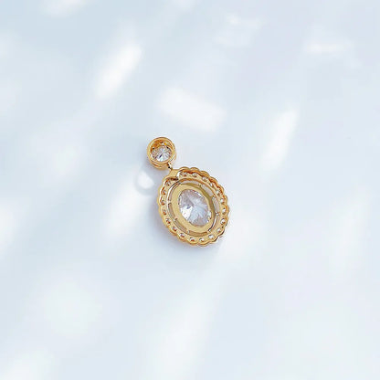 1.11 ct Celestial Oval-Cut Lab-Grown Diamond Pendant in 18K Yellow Gold
