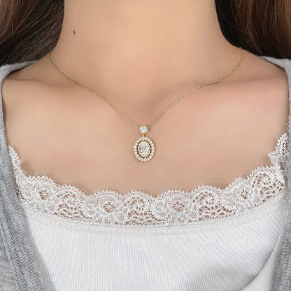 1.11 ct Celestial Oval-Cut Lab-Grown Diamond Pendant in 18K Yellow Gold